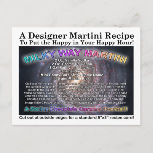 Mjölky Way Martini Recept Card-vykort Vykort