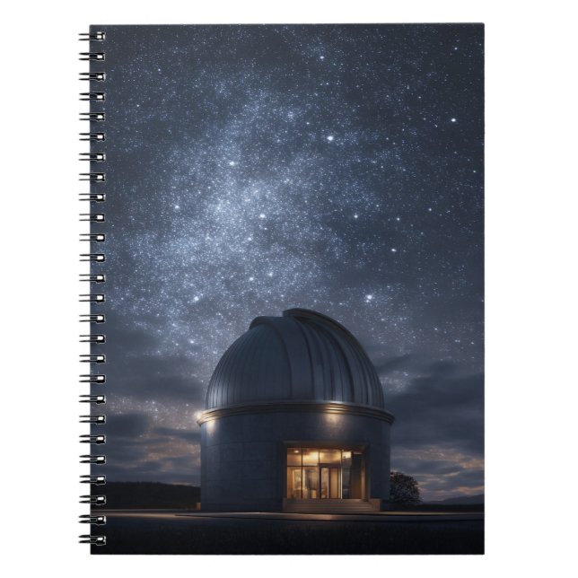 Mjölky Way Observatory Starry Himmel Notebook Anteckningsbok (Framsidan)