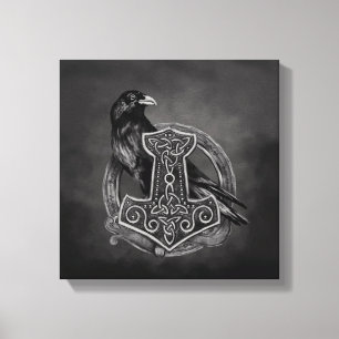 Mjolnir - bulta av thoren och korpsvart canvastryck