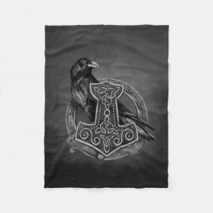 Mjolnir - bulta av thoren och korpsvart fleecefilt