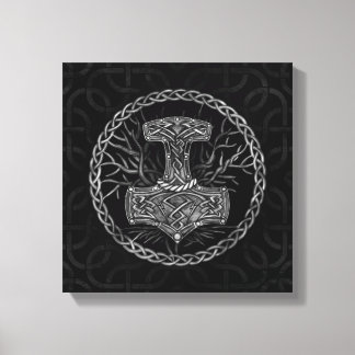 Mjolnir - hammaren Thor och Livets träd Canvastryck