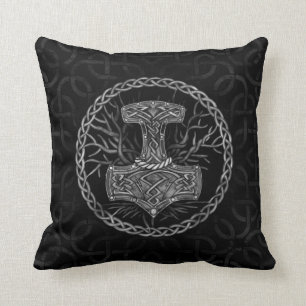 Mjolnir - hammaren Thor och Livets träd Kudde