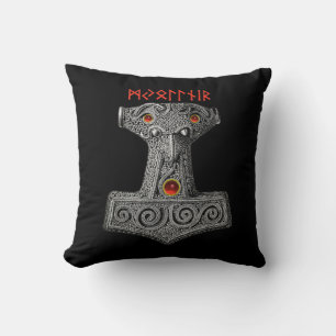 MJOLNIR Hammer of Thor, Viking Mythology Black Kudde