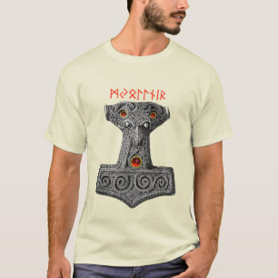 MJOLNIR Hammer of Thor, Viking Mythology Ivory T Shirt