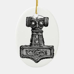 Mjolnir: Thor'sen bultar Julgransprydnad Keramik