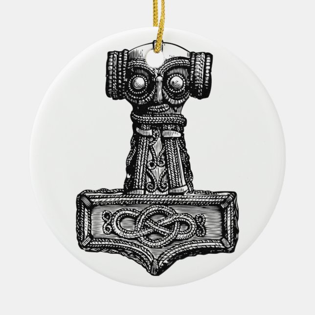 Mjolnir: Thor'sen bultar Julgransprydnad Keramik (Framsidan)