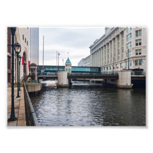Mjölwaukee i innerstaden och arkitektur fototryck