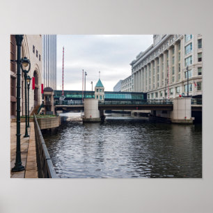 Mjölwaukee i innerstaden och arkitektur poster