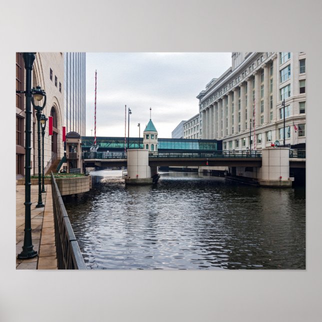 Mjölwaukee i innerstaden och arkitektur poster (Framsidan)