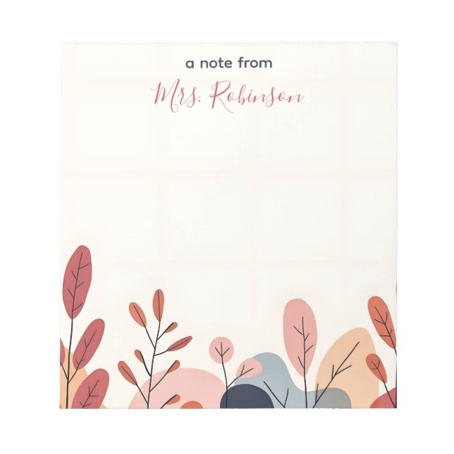 Mjuk Abstrakt Anpassningsbar Lärarvärdering Anteckningsblock (Framsida)