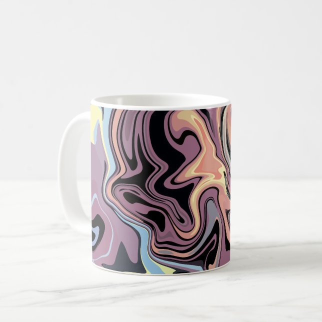 Mjuk Abstrakt Flöde från pastel och Muckna färgton Kaffemugg (Framsida vänster)