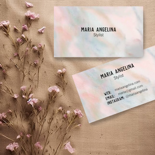 Mjuk abstrakt för pastellmålning visitkort (Soft pastel abstract hand made design on this customizable business card)