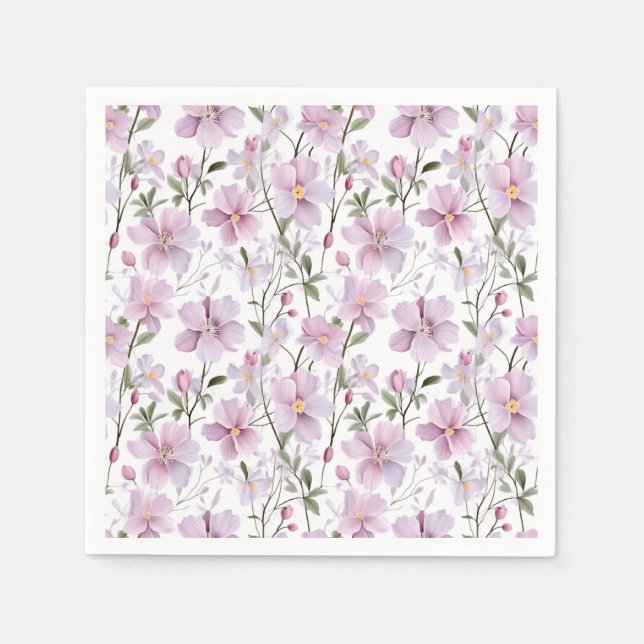 Mjuk akvarellblomma  pappersservett (Framsidan)