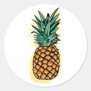 Mjuk ananas runt klistermärke
