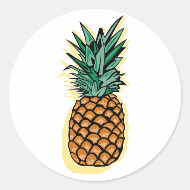 Mjuk ananas runt klistermärke (Framsida)