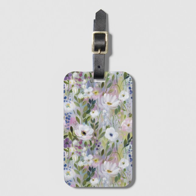 Mjuk Äng Floral Akvarell Bagagebricka (Framsida vertikal)