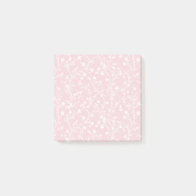 Mjuk äng neutral - rosablommig post-it block (Framsida)