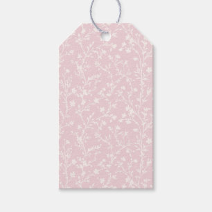Mjuk äng neutral - rosablommig presentetikett