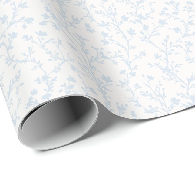 Mjuk äng Pudderblå - Neutral Presentpapper (Rullad Hörn)