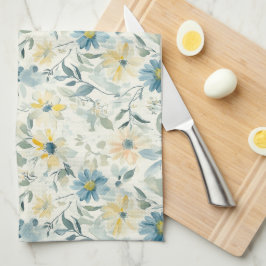 Mjuk ängsblomma Daisy Akvarell Kökshandduk
