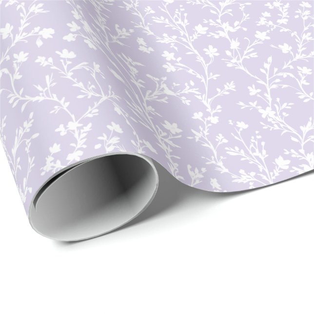 Mjuk ängsneutral - dammig lavendel presentpapper (Rullad Hörn)