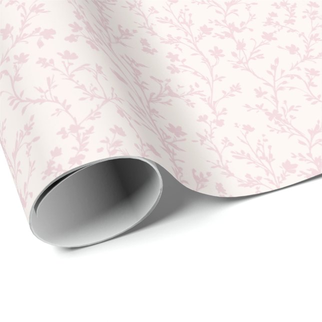 Mjuk ängsvardag rosa - Neutral Presentpapper (Rullad Hörn)