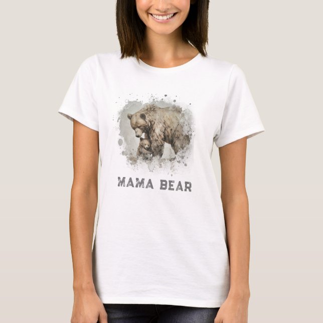 *~* Mjuk AP72 MAMMA BEAR Unge Mors dag Gift T Shirt (Framsida)