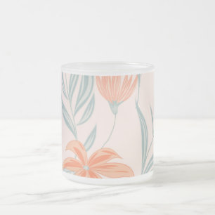 Mjuk apelsin och salvia persika floral botanisk frostad glasmugg