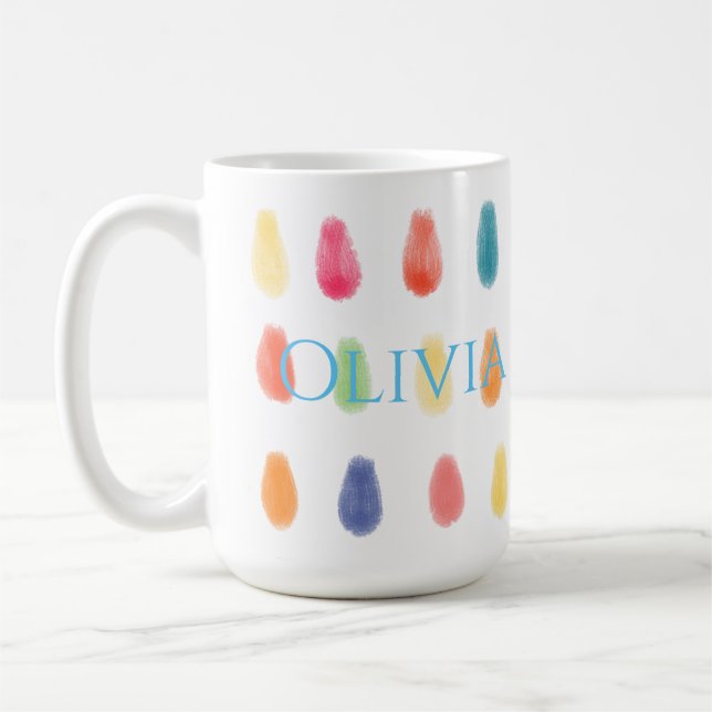 Mjuk ArtyDrops Original Contemporary Färg Mönster Kaffemugg (Vänster)