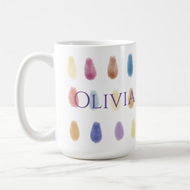 Mjuk ArtyDrops Original Contemporary Färg Mönster Kaffemugg (Vänster)