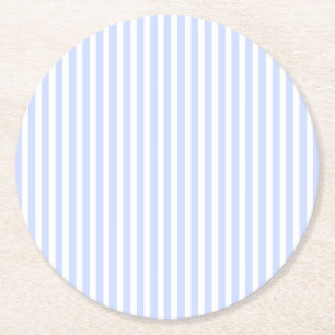 Mjuk baby blue blek himmelblått- och vitrand underlägg papper rund