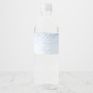 Mjuk Baby blue Glitter Vattenflaskor Etikett