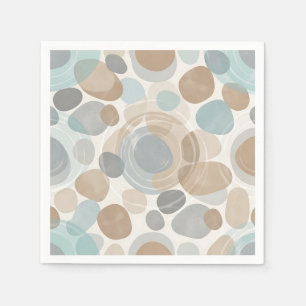 Mjuk Beige Blå Grå Minimalistisk Överlappande Pappersservett