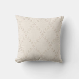 Mjuk Beige Boho Blommig Trädgårdsmönster Kudde