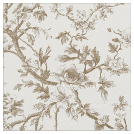 Mjuk Beige Botanisk Toile-mönster Tyg