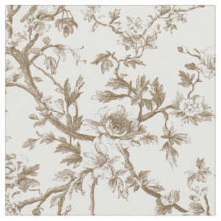 Mjuk Beige Botanisk Toile-mönster Tyg