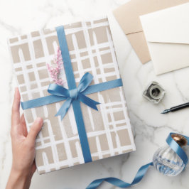 Mjuk Beige Rutnät Ivory Geometriskt Mönster Presentpapper