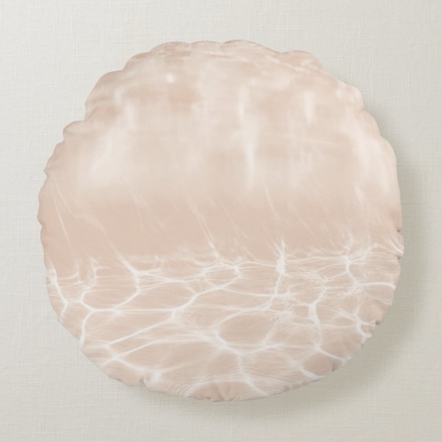 Mjuk Beige Undervattenspool Glam 1 Rund Kudde (Framsidan)