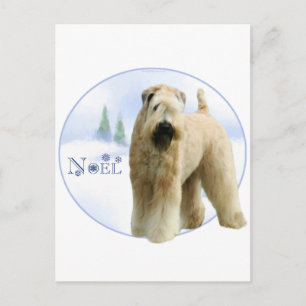Mjuk bestruken Wheaten Terrier Noel Helg Vykort