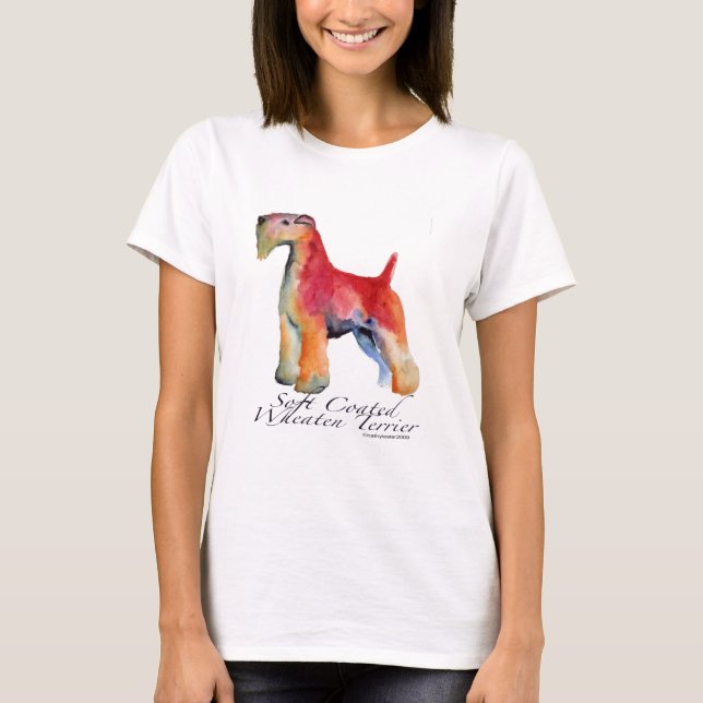 Mjuk bestruken Wheaten Terrier Tee Shirt (Framsida)