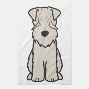 Mjuk bestruken Wheaten Terrierhundtecknad Kökshandduk