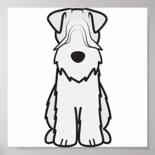 Mjuk bestruken Wheaten Terrierhundtecknad Poster