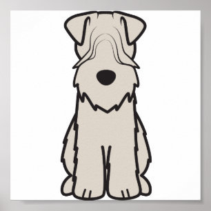 Mjuk bestruken Wheaten Terrierhundtecknad Poster