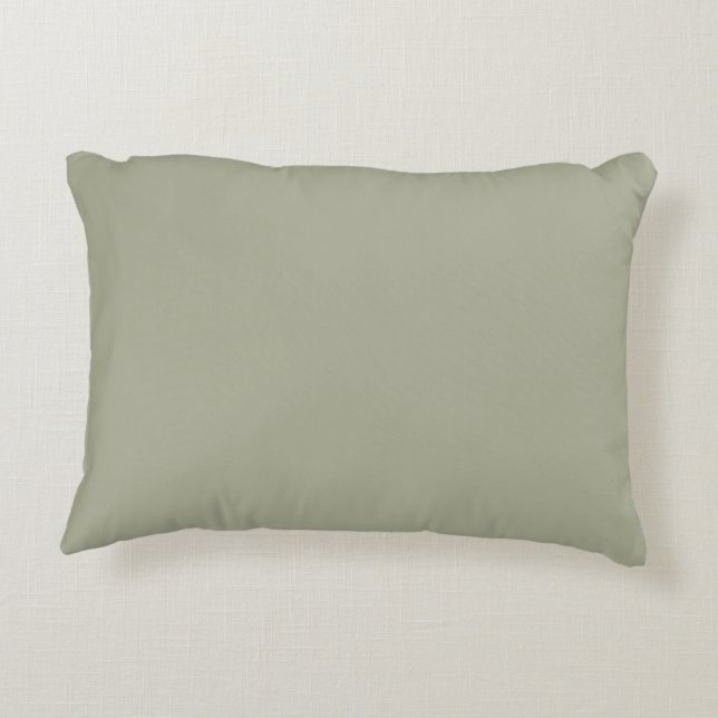 Mjuk bild Pastel Grönt Solid Färg - Olive Sprig Prydnadskudde (Baksidan)