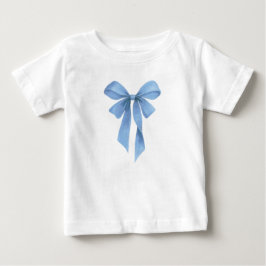 Mjuk Blå Båge Pojke Babyfirande Fest T Shirt