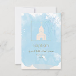 Mjuk blå baptism OSA med Guld-accenter Kort