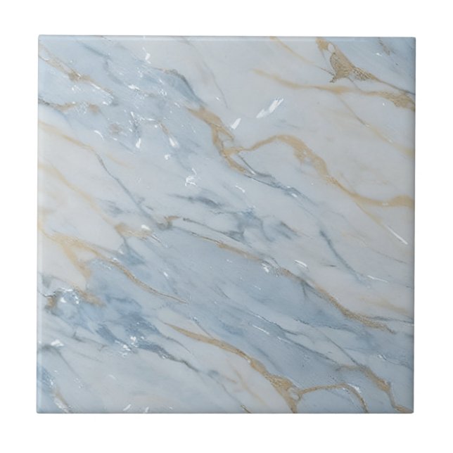 Mjuk blå Beige Marble Stones Ceramic Tile Kakelplatta (Framsidan)