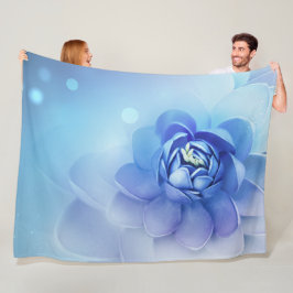 Mjuk Blå Blommig Akvarell Blommande Design Fleecefilt