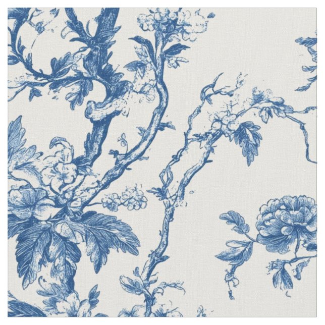 Mjuk Blå Blommig Kvistoile Tyg (Närbild)