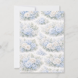 Mjuk Blå Blommig Mönster Elegant Romantisk Botanis Meddelande